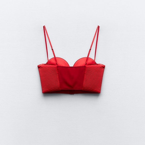 ZARA SATIN EFFECT CORSET TOP - Picture 6 of 7